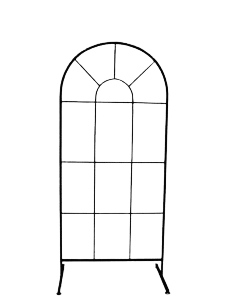 black wedding arbour black french window arch
