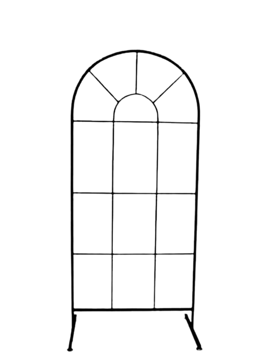 black wedding arbour black french window arch