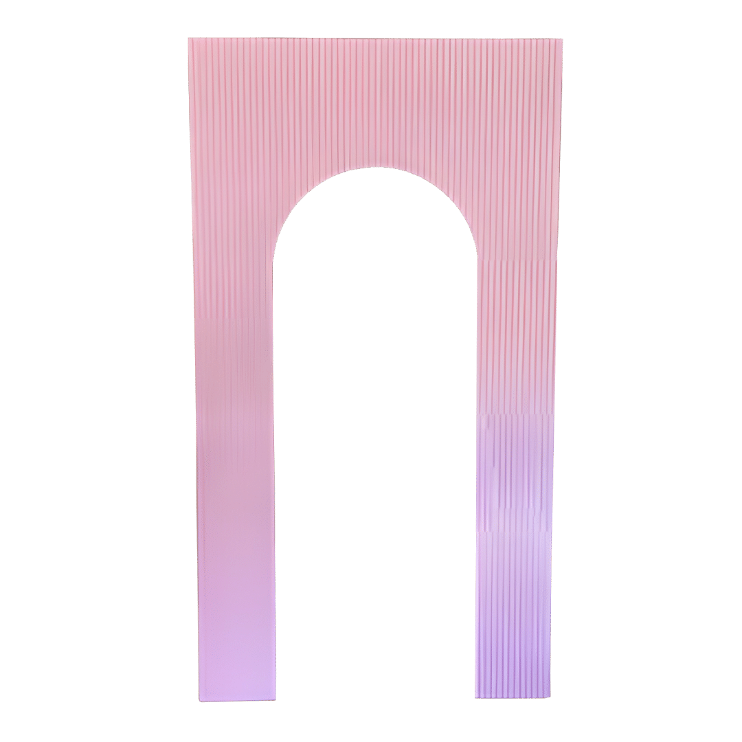 square rainbow arch backdrop