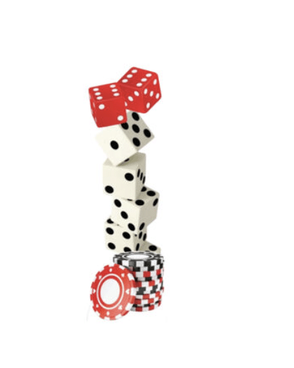 casino dice and poker chips prop casino theme
