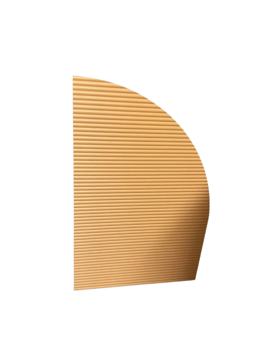 orange ribbed sail arch backdrop wall