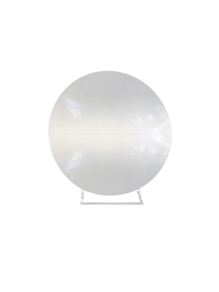 white acrylic circle backdrop
